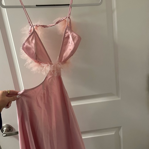 For Love & Lemons Pink Floral Trim Slip Dress - Picture 3 of 4